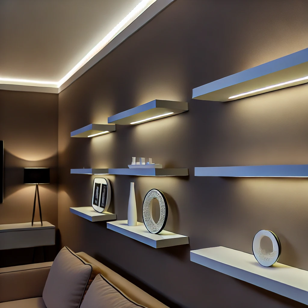Modern LED Lighting Floating Shelves - 04